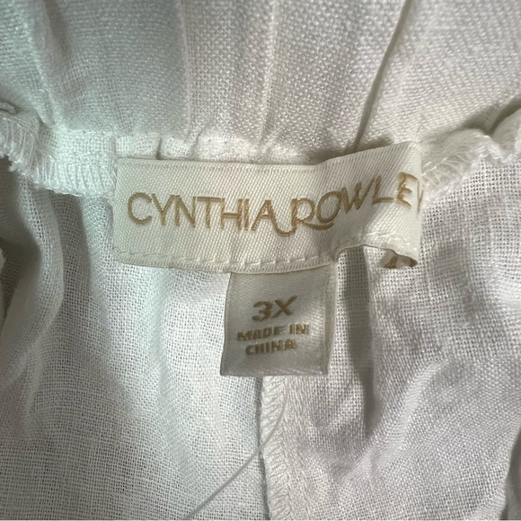 Cynthia Rowley White Linen Blend Relaxed Pants - Picture 6 of 8